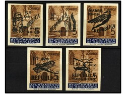 ESPAÑA: AYUNTAMIENTO DE BARCELONA. SERIE COMPLETA. 5 valores. NO ...