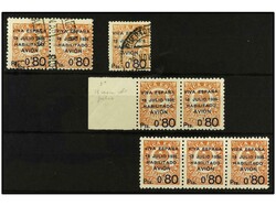 ESPAÑA: CANARIAS. 80 c. s. 2 c. Tira de 3 con ´3 GRANDE´ y ´6 ...