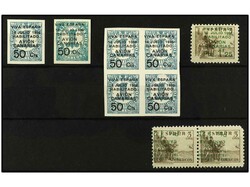 ESPAÑA: CANARIAS. 1,25 pts. s. 5 c., pareja, HABILITACION INVERTIDA. ...