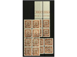 ESPAÑA: CANARIAS. 80 c. s. 2 c. Bloque de ocho, dos sellos variedad ...