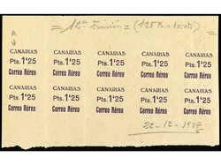 ESPAÑA: CANARIAS. PRUEBA de la habilitación de 1,25 pts. en violeta ...