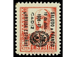 ESPAÑA E. LOCALES PATRIOTICAS: CADIZ. 15 c. y 30 c., HABILITACIÓN ...