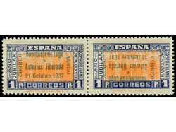ESPAÑA E. LOCALES PATRIOTICAS: LUGO. 1 peseta, pareja, uno ...