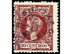 COLONIAS ESPAÑOLAS: FERNANDO POO. 5 c. s. 20 c. carmín. Firmado ...