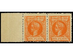 COLONIAS ESPAÑOLAS: FERNANDO POO. 2 pesos naranja en pareja. Valor ...
