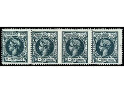 COLONIAS ESPAÑOLAS: FERNANDO POO. 2 cts. verde. Tira de cuatro. ...