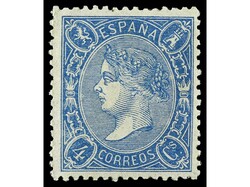 ESPAÑA. 4 cuartos azul. LUJO. Ed.75