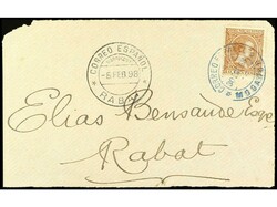 COLONIAS ESPAÑOLAS: MARRUECOS. 1898. MOGADOR a RABAT. 10 cts. ...