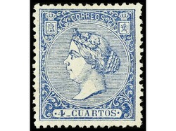 ESPAÑA. 4 cuartos azul. Centrado perfecto. Ed.81