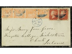 CHILE. 1875. CALDERA a IRLANDA. Circulada con sellos británicos de 1 ...