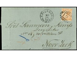 PUERTO RICO. 1873. S. JUAN a NEW YORK. Circulada con sello británico ...