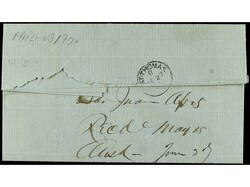 PUERTO RICO. 1873. S. JUAN a NEW YORK. Circulada con sello británico ...