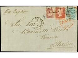 PUERTO RICO. 1877. MAYAGUEZ a ITALIA. Circulada con sellos ...