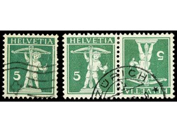 SUIZA. 1910. 5 cts. verde tipo II, pareja TETE-BECHE. PRECIOSO. Cert. ...