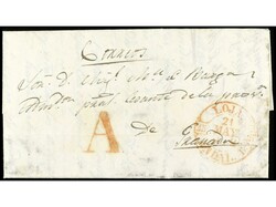 ESPAÑA: PREFILATELIA. 1852. TAPIA a GRANADA. Fechador de Loja y A en ...