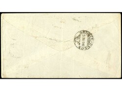 ESPAÑA. 1868. MADRID a SUIZA. 20 c. lila, mat. parrilla con cifra. ...
