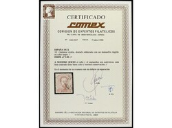 ESPAÑA. 10 céntimos violeta. Centrado de LUJO. Cert. COMEX. Ed.120. ...