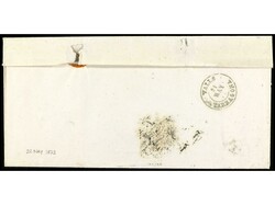 ESPAÑA. 1873. Sobre circulado a Valls. 10 cts. azul mat. especial ...