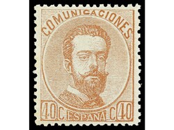 ESPAÑA. 40 cts. castaño. PIEZA DE LUJO. Ed.125