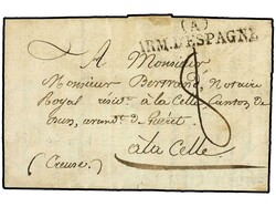 ESPAÑA: PREFILATELIA. 1826 (18 Agosto). BARCELONA a FRANCIA. Marca ...