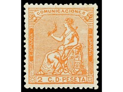 ESPAÑA. 2 céntimos naranja. LUJO. Ed.131