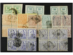 ESPAÑA. Conjunto de bloques en usado. Ed.130/33, 136, 137