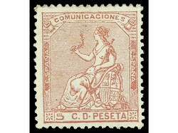 ESPAÑA. 5 céntimos rosa. LUJO. Ed.132