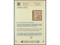 ESPAÑA. 10 pts. castaño rojizo anaranjado ERROR DE COLOR. ...