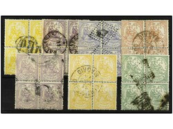 ESPAÑA. Conjunto de bloques en usado. Ed.143/45, 147, 148/50