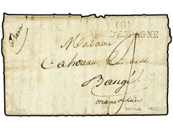 ESPAÑA. 1823 (22 Junio). EJÉRCITOS NAPOLEÓNICOS. SEVILLA a FRANCIA ...