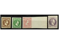 ESPAÑA. 1 real violeta. LUJO. Se adjunta Ed. */(*) 157 y 160/1. Ed ...