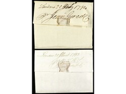 ESPAÑA: PREFILATELIA. 1793-94. Dos cartas ciculadas de MADRID a ...