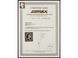 ESPAÑA. 6 cuartos negro. Muy bonito ejemplar. Cert. COMEX. Ed.6