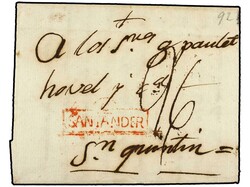 ESPAÑA: PREFILATELIA. 1792. SANTANDER a FRANCIA. Marca C/SANTANDER ...