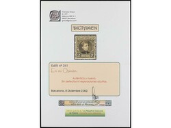 ESPAÑA. 2 céntimos castaño. LUJO. Dictamen GRAUS. Ed.241