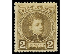 ESPAÑA. 2 céntimos castaño. Bien centrado. Ed.241