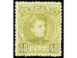 ESPAÑA. 40 céntimos oliva. MUY BIEN CENTRADO. RARO en esta calidad. ...