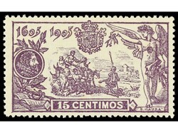 ESPAÑA. 15 céntimos violeta. LUJO. Ed.259