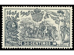 ESPAÑA. 50 céntimos azul. LUJO. Ed.263
