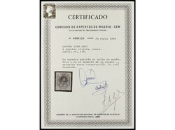 ESPAÑA. 4 pts. violeta. A 000,000. Excelente centraje. LUJO. Cert. ...