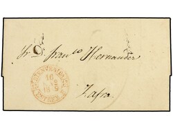 ESPAÑA: PREFILATELIA. 1849. Carta con fechador BIENVENIDA/ESTREM.B. ...