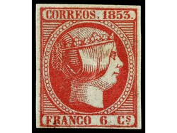 ESPAÑA. 6 cuartos rosa. Color muy intenso y márgenes completos. Muy ...