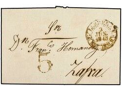 ESPAÑA: PREFILATELIA. 1845. Carta con fechador LLERENA/ESTREM. B. en ...