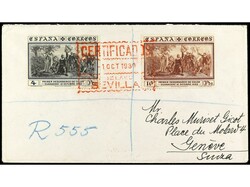 ESPAÑA. 1930. SEVILLA a GINEBRA. 4 y 10 pts. en carta circulada, al ...