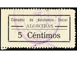 ESPAÑA GUERRA CIVIL. CÁDIZ. ALGECIRAS. Tres sellos. Comedor ...