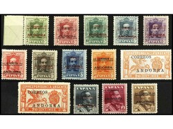 ANDORRA. SERIE COMPLETA. 14 valores. Mayoría bien centrados. 10 pts. ...