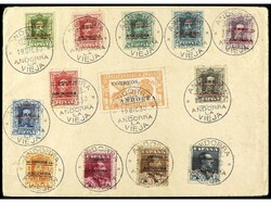 ANDORRA. 1930. SERIE COMPLETA sin el 20 cts. urgente rojo sobre carta ...