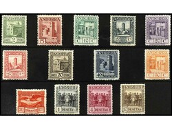 ANDORRA. SERIE COMPLETA. 13 valores. Muy bien centrados. RARA en esta ...