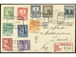 COLONIAS ESPAÑOLAS: ANDORRA. 1930. ANDORRA a SUIZA. Tarjeta Postal ...