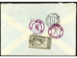 COLONIAS ESPAÑOLAS: ANDORRA. 1957. ANDORRA a USA. 45 cts. rosa (4) ...